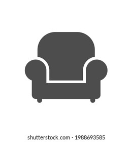 armchair silhouette vector icon isolated on white background. chair furniture icon for web, mobile apps, ui design and print