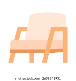 Armchair in simple flat style. Cute minimalistic furniture for modern living room interior.