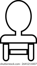 Armchair, sofa black icon isolated on transparent background Vector for apps or web sofa icon line sign, symbol of Home Interior furniture