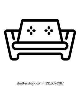 Armchair sofa icon. Outline armchair sofa vector icon for web design isolated on white background