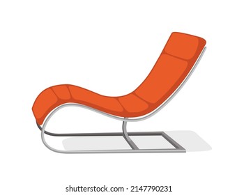 Armchair sofa orange Modern interior furniture Vector illustration in a flat style 