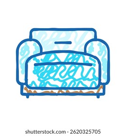 armchair soft cozy doodle icon sketch vector. armchair soft cozy sign. isolated symbol illustration