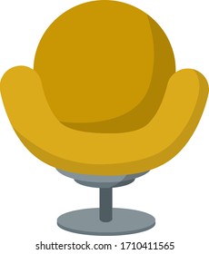 Armchair. Soft furniture. Cartoon flat illustration. Element of interior. Place for relax and rest. brown chair
