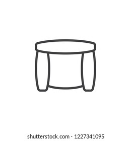 Armchair top view outline icon. linear style sign for mobile concept and web design. House furniture simple line vector icon. Symbol, logo illustration. Pixel perfect vector graphics