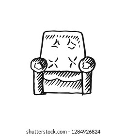 armchair vector doodle sketch isolated on white background