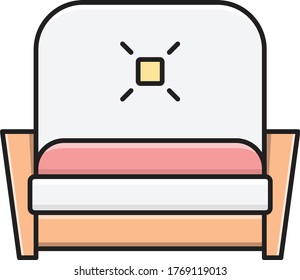 armchair vector flat color icon 