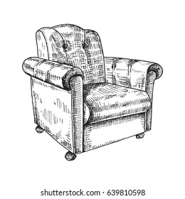 Armchair vector hand drawing