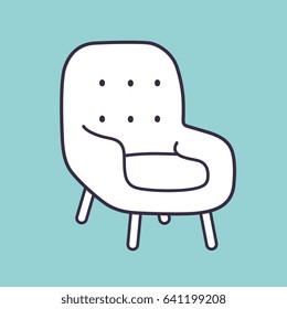 Armchair vector icon.