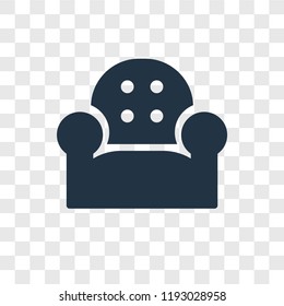 Armchair vector icon isolated on transparent background, Armchair transparency logo concept