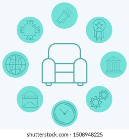 Armchair vector icon sign symbol