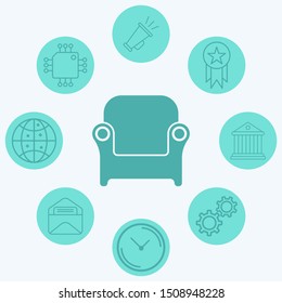 Armchair vector icon sign symbol
