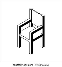 armchair vector icon in trendy flat design on white background. color editable