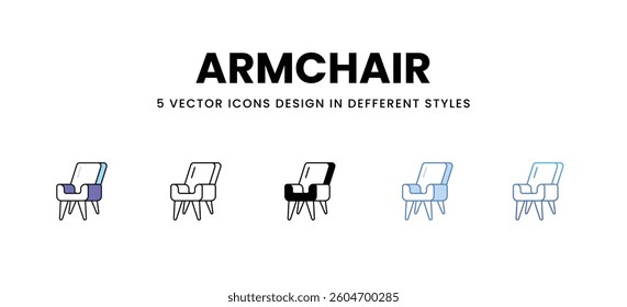 Armchair vector icons set stock illustration