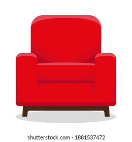 Armchair. Vector illustration in flat style, isolated on a white background.