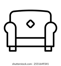 Armchair Vector Line Icon Design