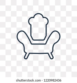 Armchair vector outline icon isolated on transparent background, high quality linear Armchair transparency concept can be used web and mobile