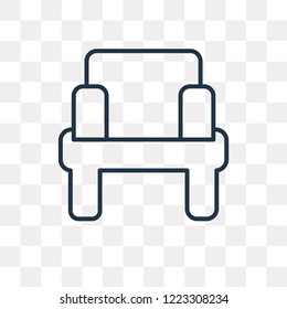 Armchair vector outline icon isolated on transparent background, high quality linear Armchair transparency concept can be used web and mobile