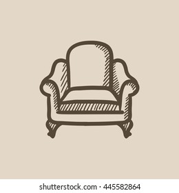 Armchair vector sketch icon isolated on background. Hand drawn Armchair icon. Armchair sketch icon for infographic, website or app.