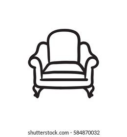 Armchair vector sketch icon isolated on background. Hand drawn Armchair icon. Armchair sketch icon for infographic, website or app.