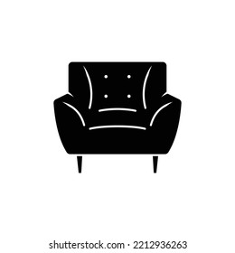Plantilla vectorial de sillón, icono moderno y silla limpia