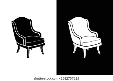 Armchair-41-paimio chair icon vector on White Background ,Vector Art Illustration on white background.