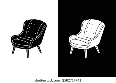 Armchair-41-paimio chair icon vector on White Background ,Vector Art Illustration on white background.