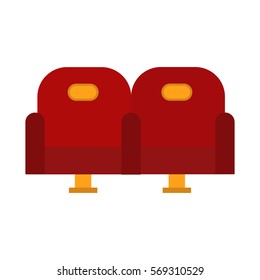 Armchairs cinema vector illustration.