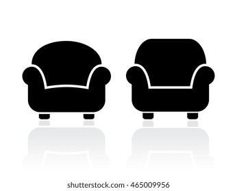 Armchairs icons set vector illustration isolated on white background