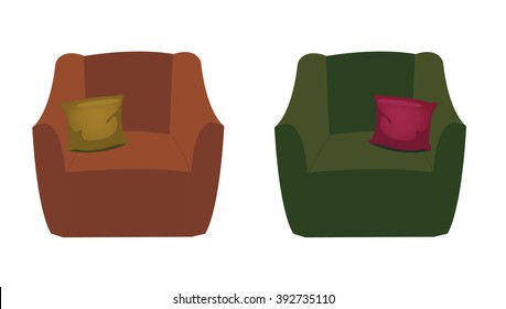 Armchairs with pillow