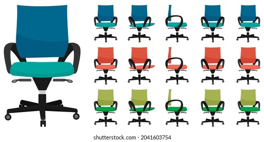 armchairs set with different poses isolated