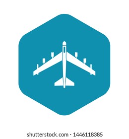 Armed fighter jet icon. Simple illustration of armed fighter jet vector icon for web