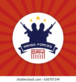 Armed Force Day. Suitable for banner, poster, greeting card, mug, shirt, template and print advertising. Vector Illustration
