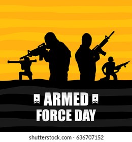 Armed Force Day. Suitable for banner, poster, greeting card, mug, shirt, template and print advertising. Vector Illustration
