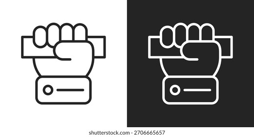 Icono De La Fuerza Armada En Estilo De Línea En Blanco Y Negro