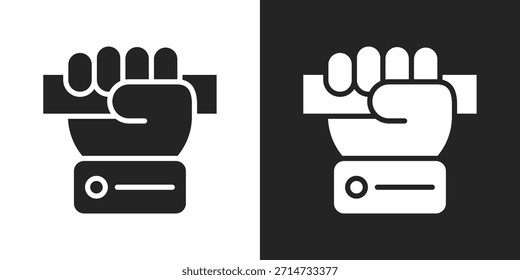 Icono De La Fuerza Armada En Estilo Glifo Blanco Y Negro