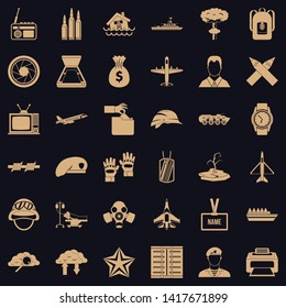 Armed force icons set. Simple set of 36 armed force vector icons for web for any design