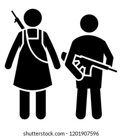 Armed force soldier with rifle