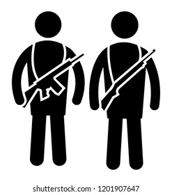 Armed force soldier with rifle