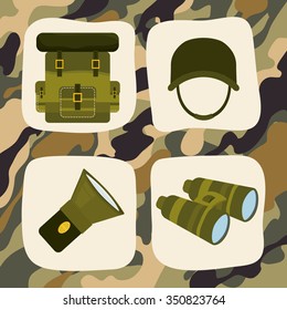 Armed forces concept  with military icons design, vector illustration 10 eps graphic.