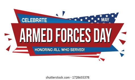 Armed forces day banner design on white background, vector illustration