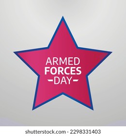 Armed Forces Day design template for greeting or celebration. Armed Forces Day vector illustration with flag and stars. flat vector design for Armed Forces Day.