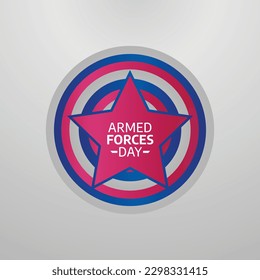 Armed Forces Day design template for greeting or celebration. Armed Forces Day vector illustration with flag and stars. flat vector design for Armed Forces Day.