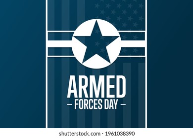 Armed Forces Day. Holiday concept. Template for background, banner, card, poster with text inscription. Vector EPS10 illustration