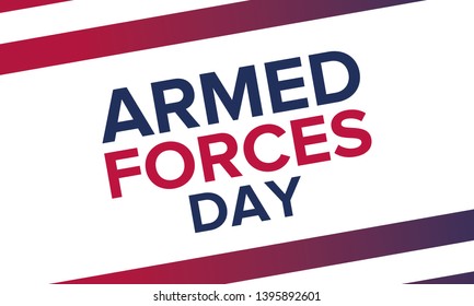 Armed Forces Day in May. Holiday celebrated annual in United States. Special tribute to the men and women of the Armed Forces. Poster, card, banner and background. Vector illustration