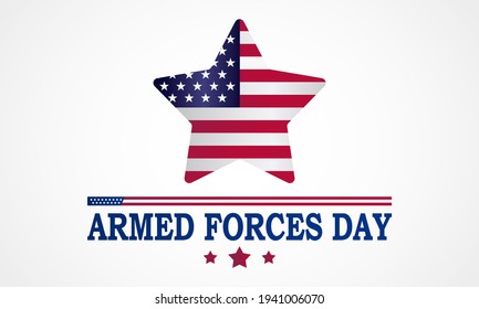 Armed forces day is observed in United States of America during May, it is a chance to show your support for the men and women who make up the Armed Forces community. Vector illustration.