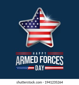Armed forces day is observed in United States of America during May, it is a chance to show your support for the men and women who make up the Armed Forces community. Vector illustration.