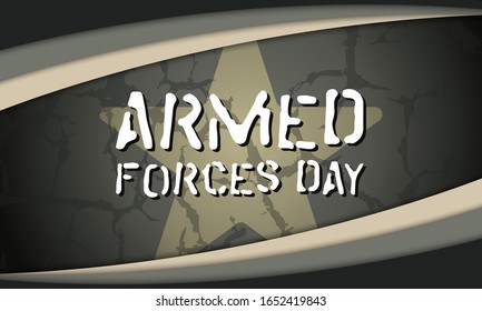 Armed Forces Day. Poster, Template, Card, Banner, Background Design. Vector EPS 10.