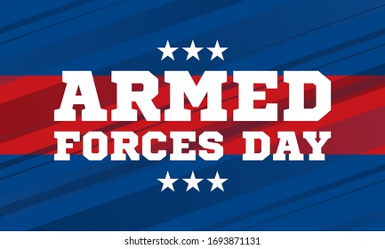 Armed Forces Day. Poster, Template, Card, Banner, Background Design. Vector EPS 10.