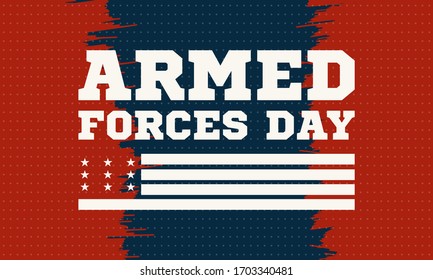 Armed Forces Day. Poster, Template, Card, Banner, Background Design. Vector EPS 10.
