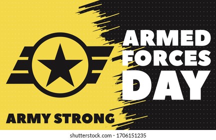 Armed Forces Day. Poster, Template, Card, Banner, Background Design. Vector EPS 10.